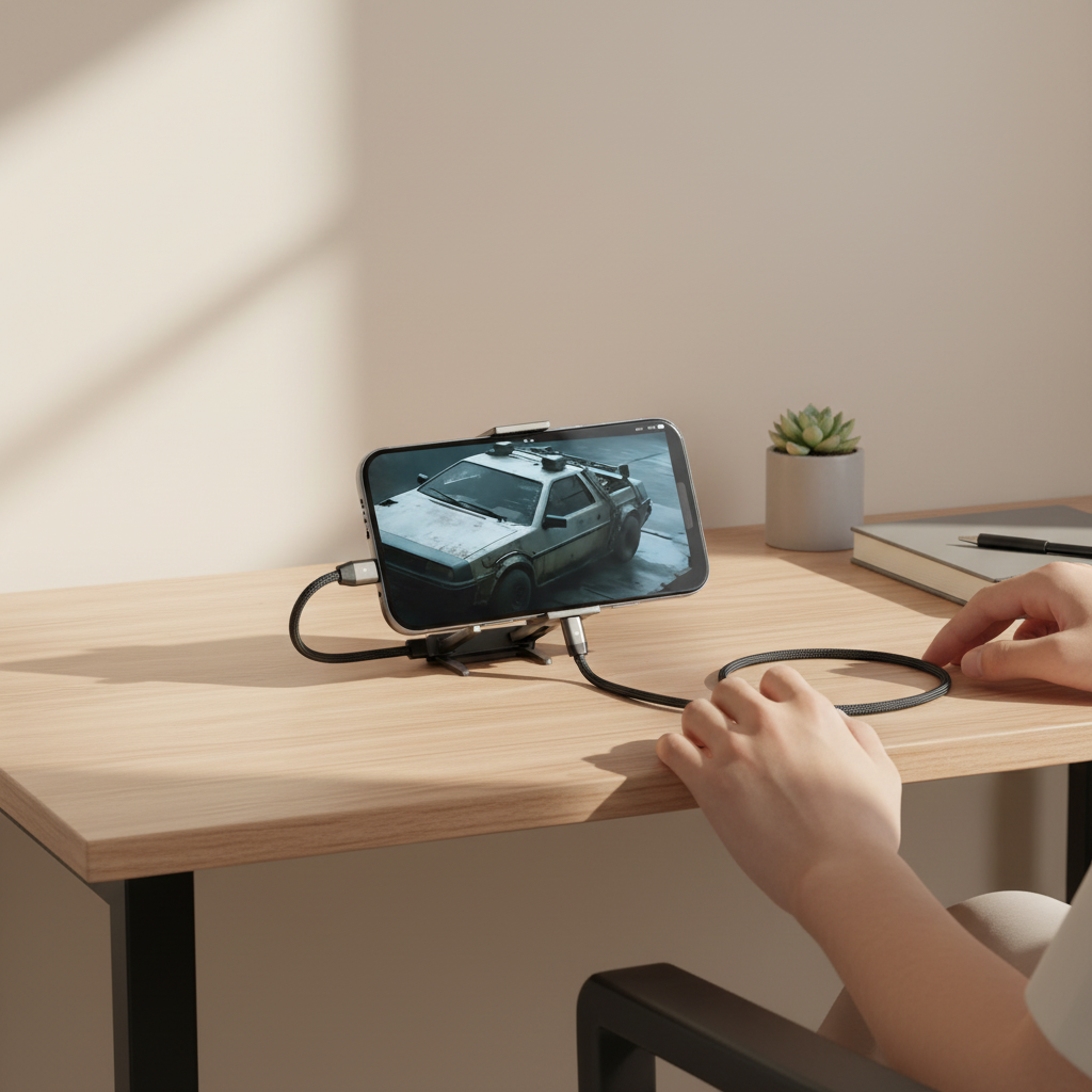 2-in-1 Cable Stand - Watching Video