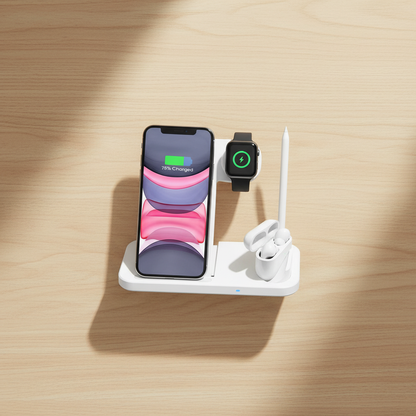 3-in-1 Wireless Charger - Desk Flatlay