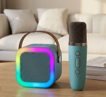 Portable Karaoke Speaker with 2 Wireless Microphones