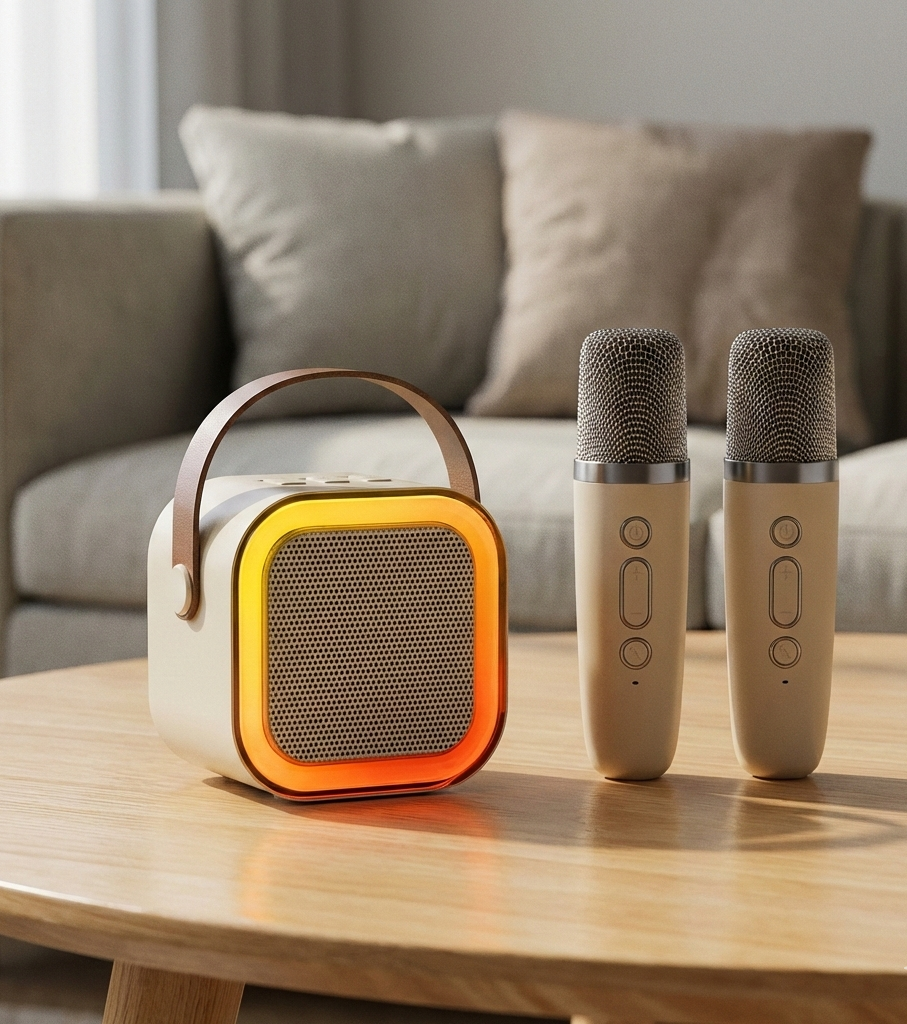 Portable Karaoke Speaker with 2 Wireless Microphones