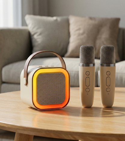 Portable Karaoke Speaker with 2 Wireless Microphones