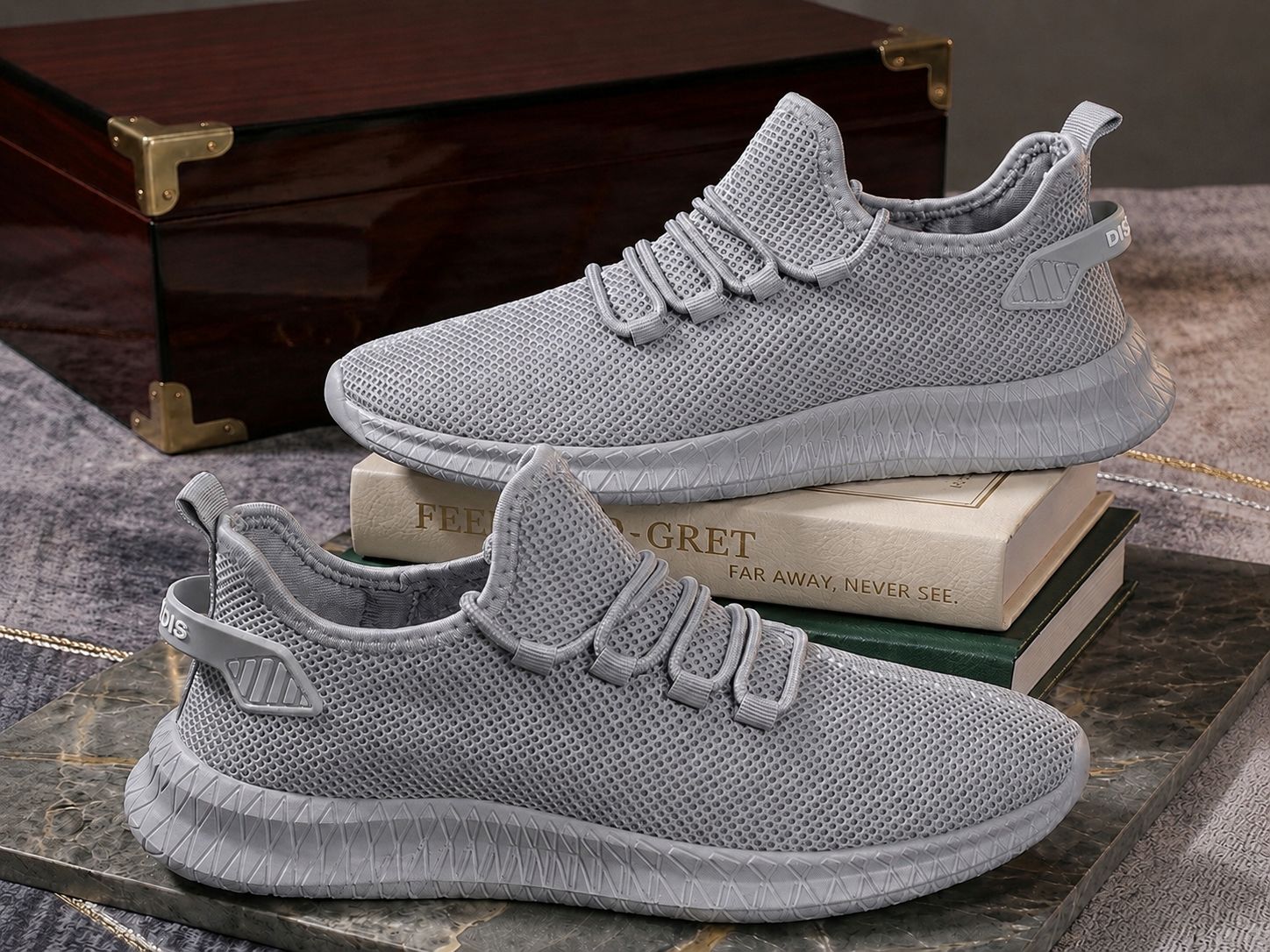 Men's everyday sneakers top view showing lace-up design