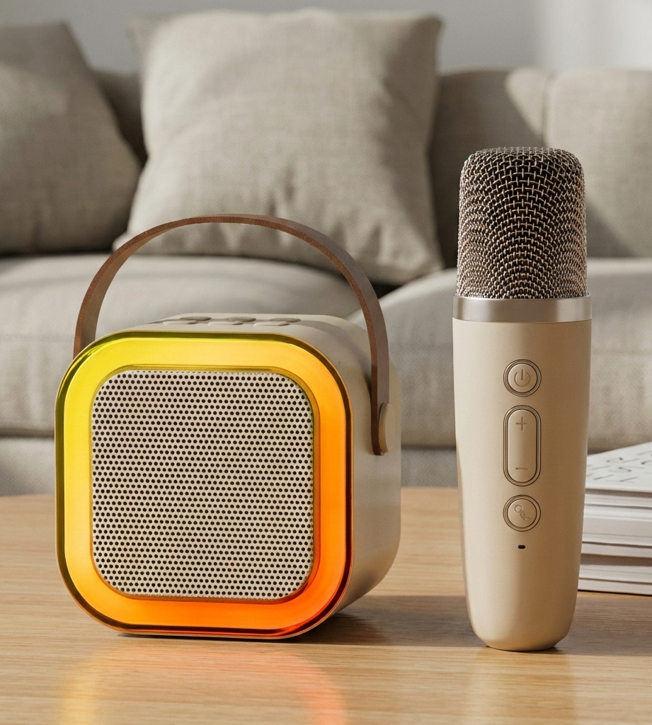 Portable Karaoke Speaker with 2 Wireless Microphones