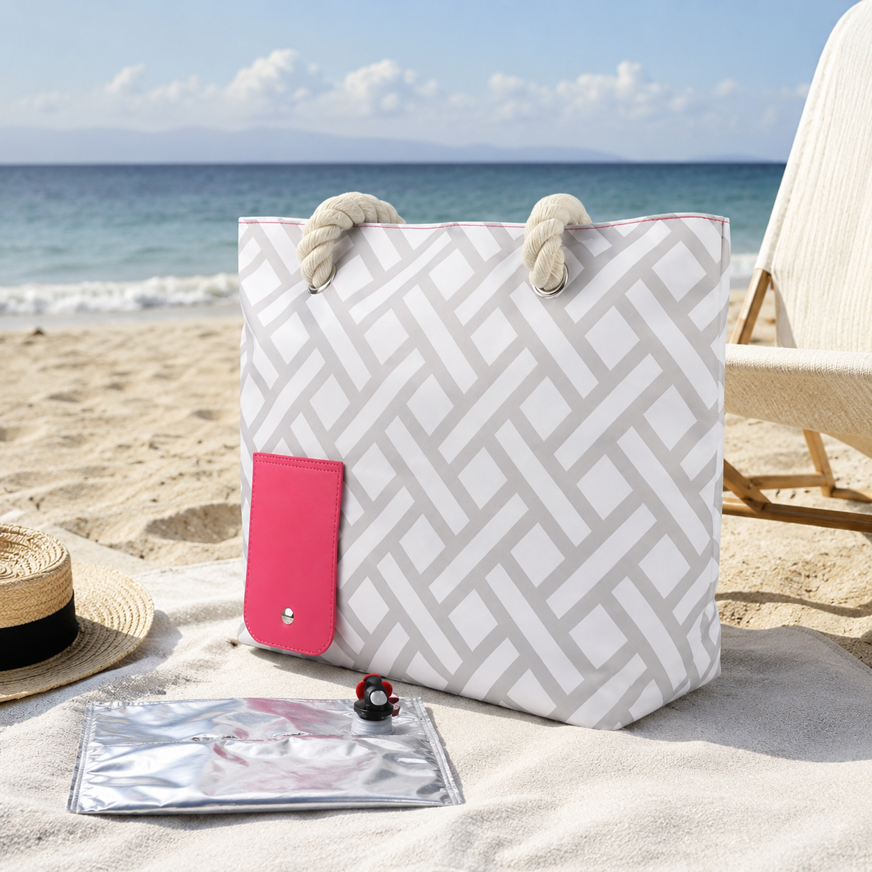Insulated Tote Bag with Hidden Drink Dispenser