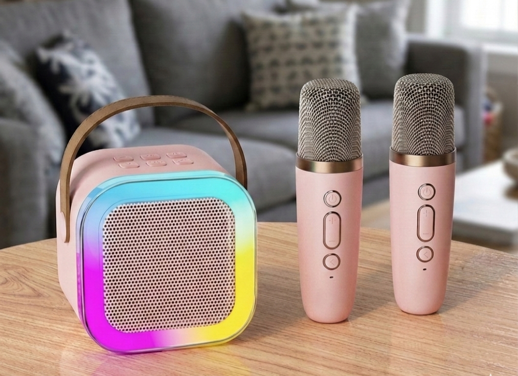 Portable Karaoke Speaker with 2 Wireless Microphones