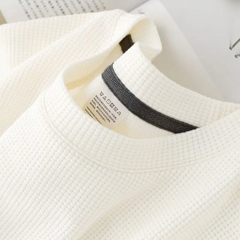 Waffle Knit Casual T-Shirt