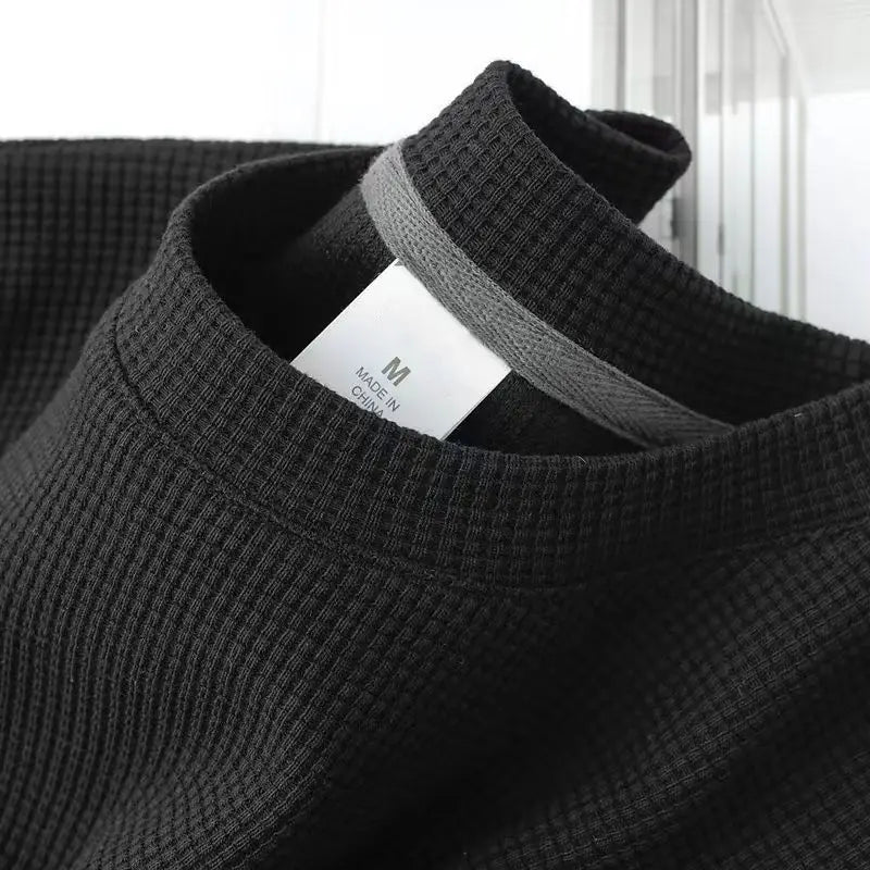 Waffle Knit Casual T-Shirt