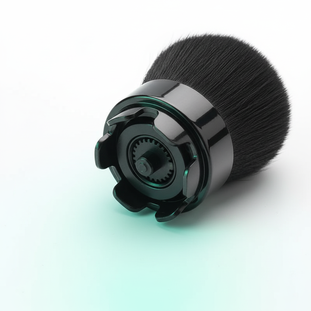 Close-up de cerdas y mecanismo