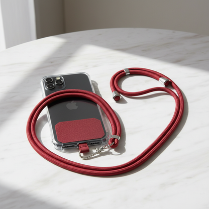 Crossbody Phone Lanyard - Wine Red