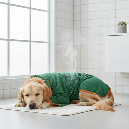 Dog Bathrobe Towel - After Bath