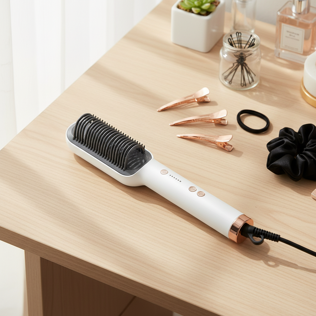 Hair Straightening Brush - Top View