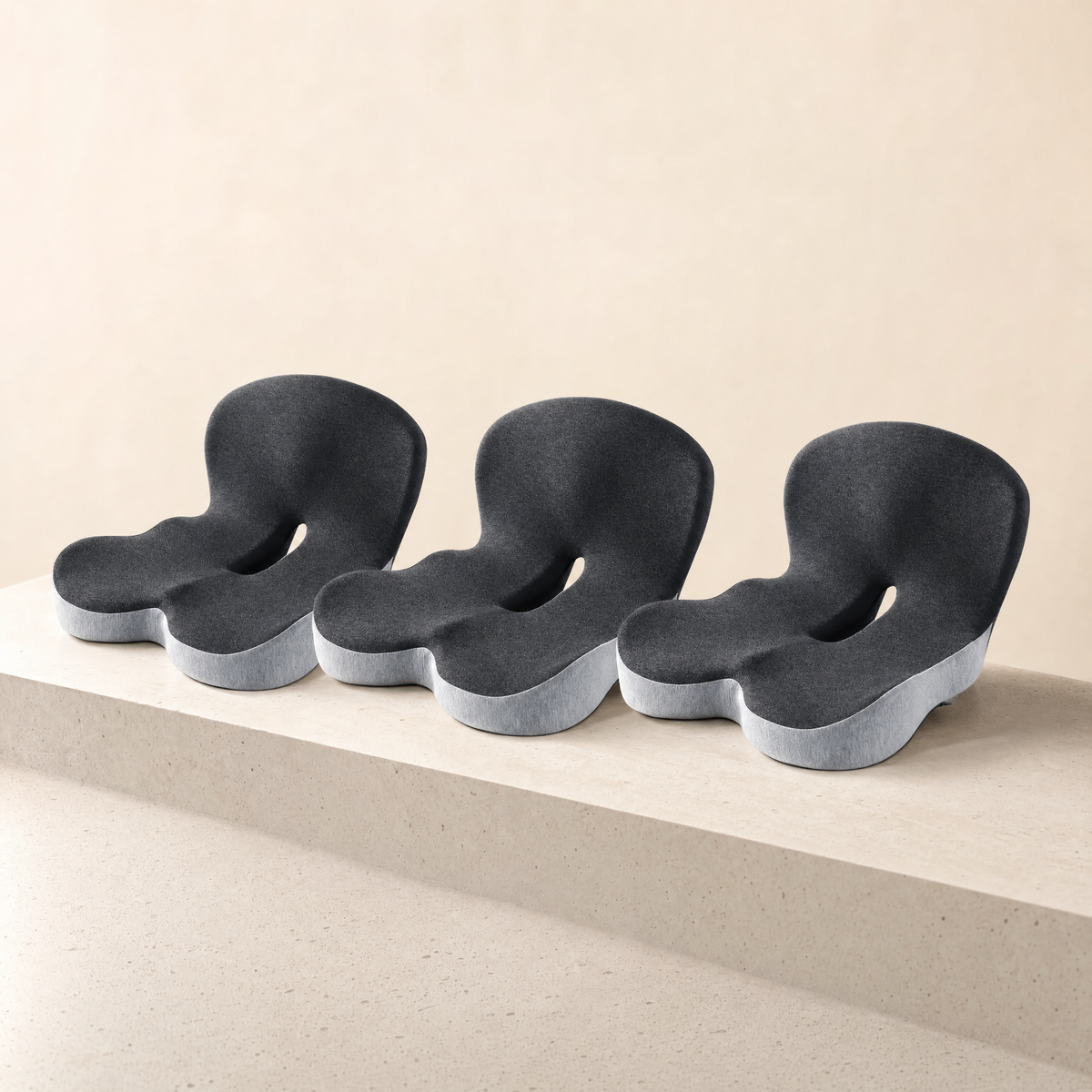 Three memory foam coccyx seat cushions bundle