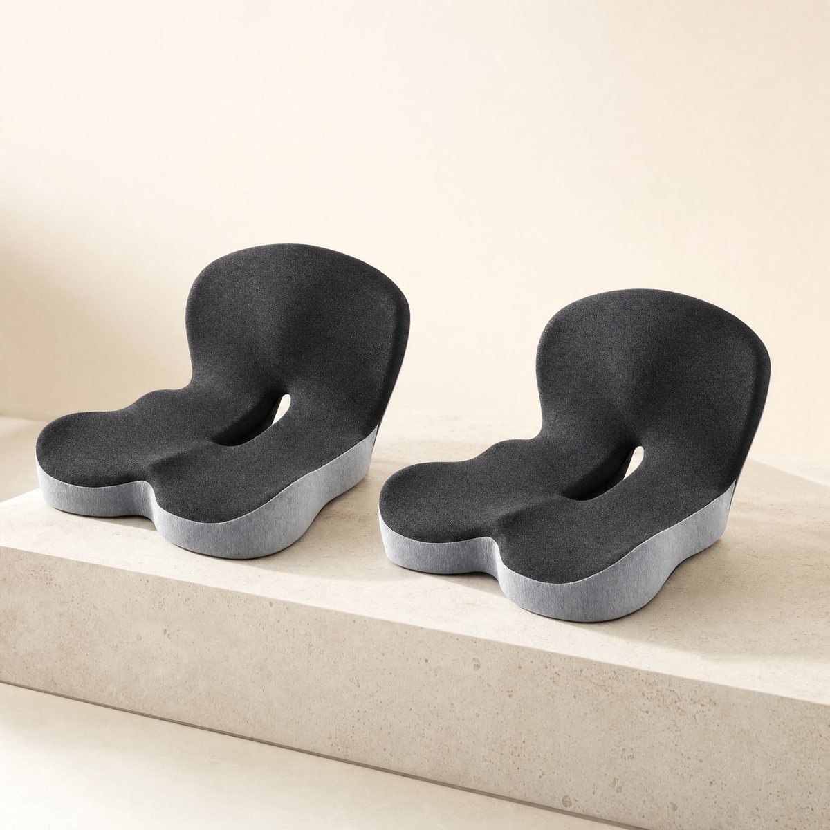 Two memory foam coccyx seat cushions bundle