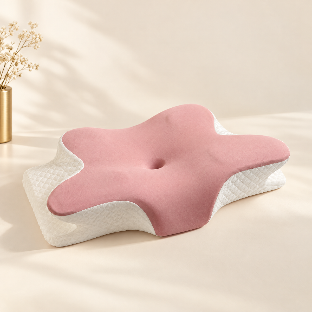 Pink butterfly memory foam pillow