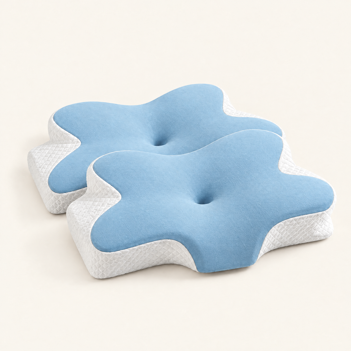 Two blue butterfly memory foam pillows — Bundle of 2