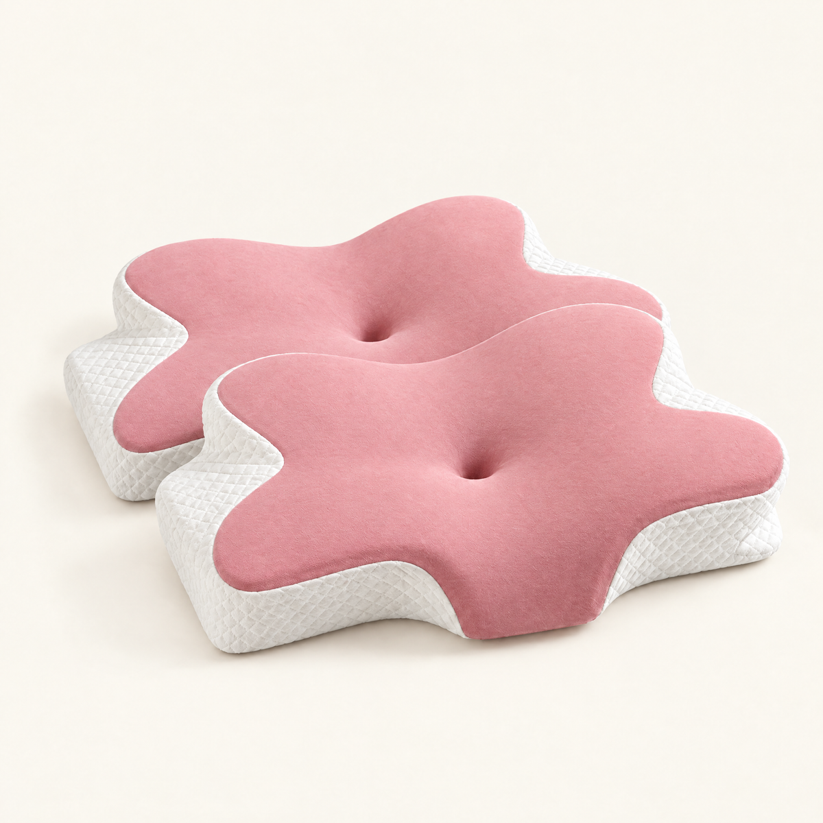 Two pink butterfly memory foam pillows — Bundle of 2