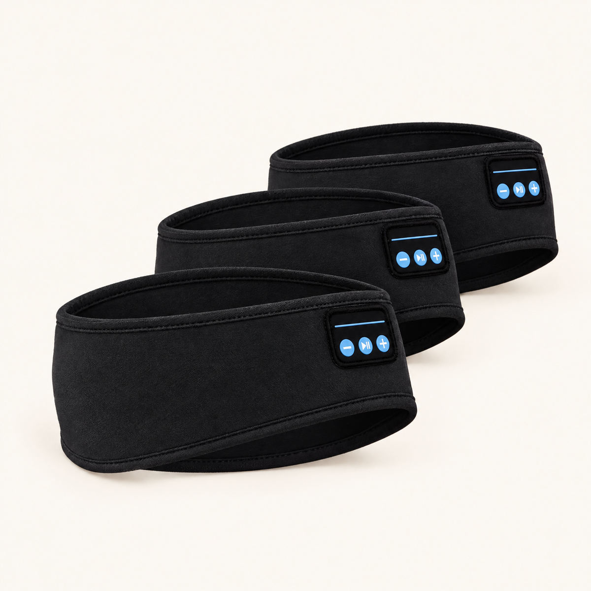 Three black sleep headphones headbands — Bundle of 3