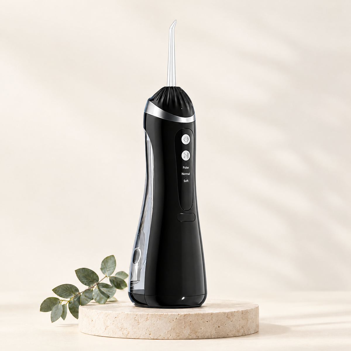 Black portable water flosser