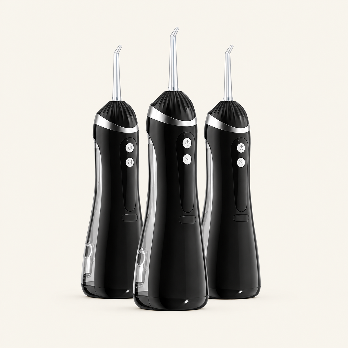 Three black water flossers — Bundle of 3