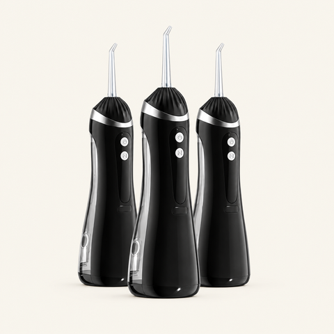 Three black water flossers — Bundle of 3