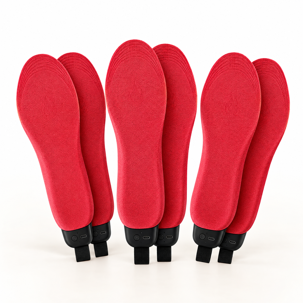 Three pairs of rechargeable heated insoles — Bundle of 3