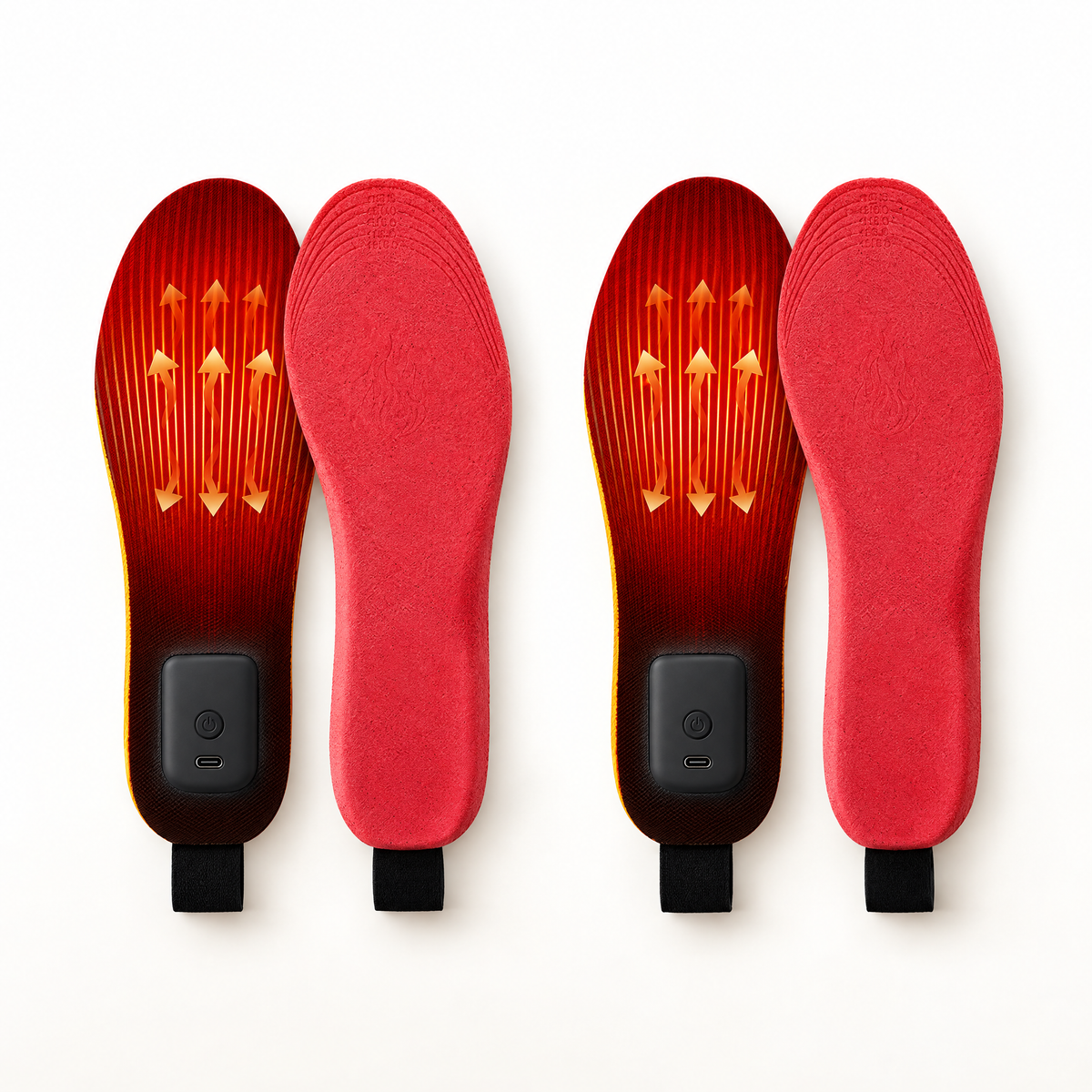 Two pairs of rechargeable heated insoles — Bundle of 2