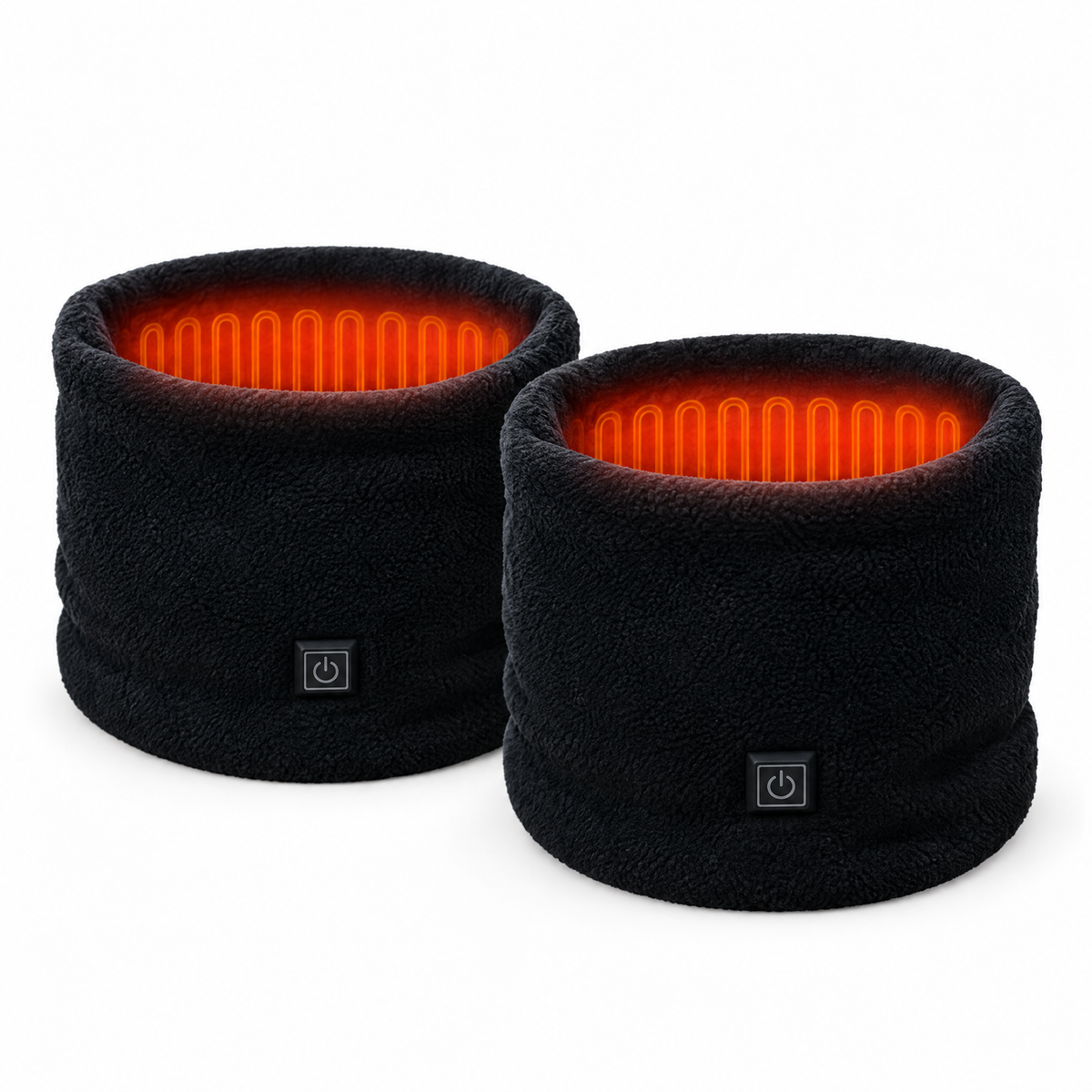 Two black heated neck warmers — Bundle of 2