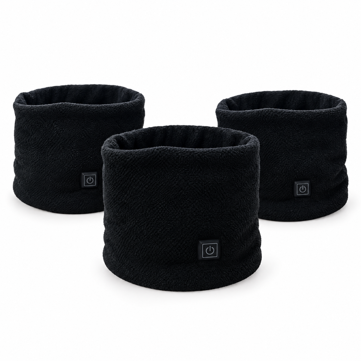 Three black heated neck warmers — Bundle of 3