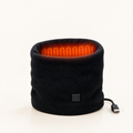 Black fleece heated neck warmer with glowing heating panel