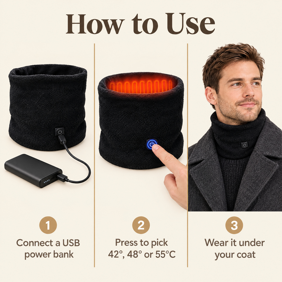 How to use the USB heated neck warmer