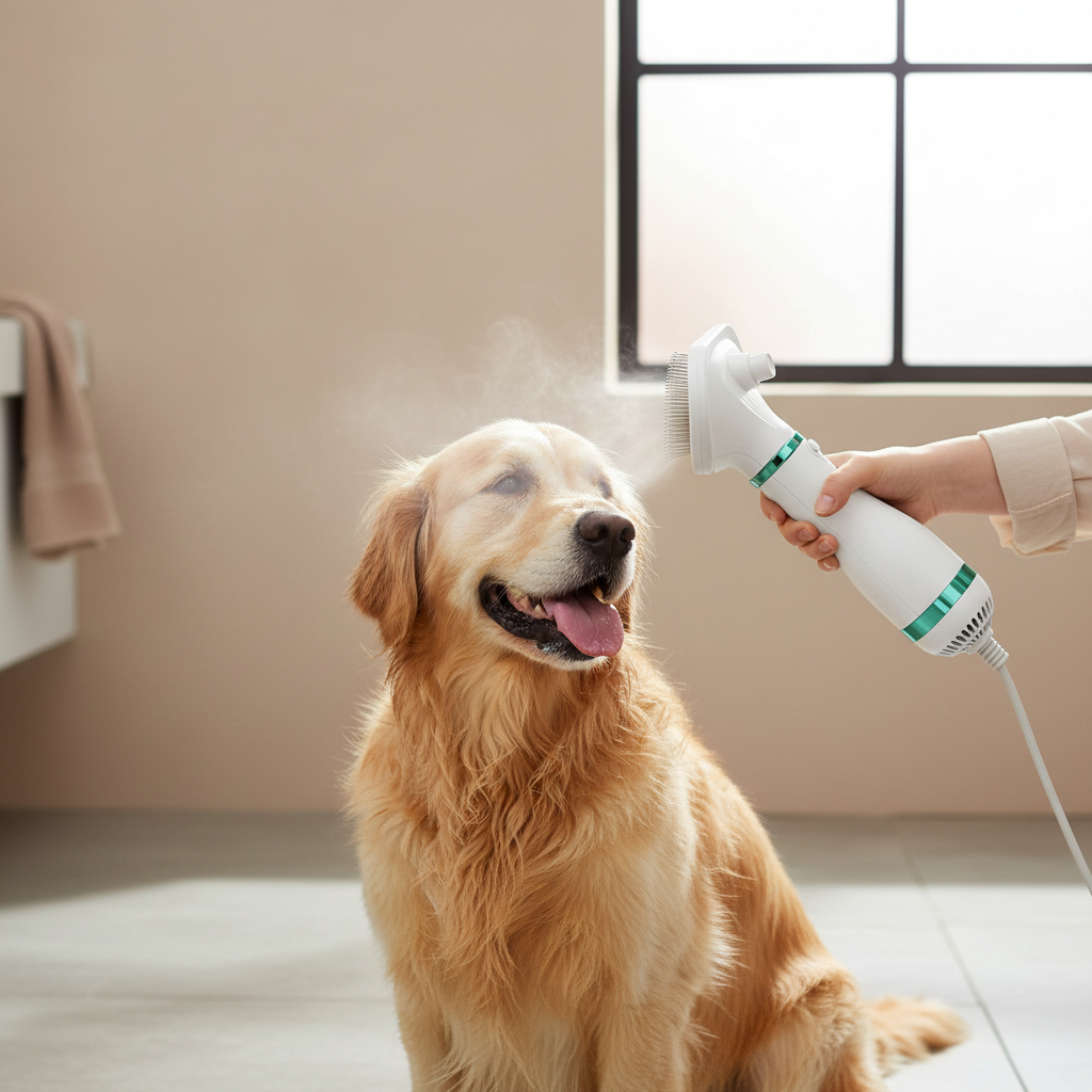 Pet Drying Brush - In Use